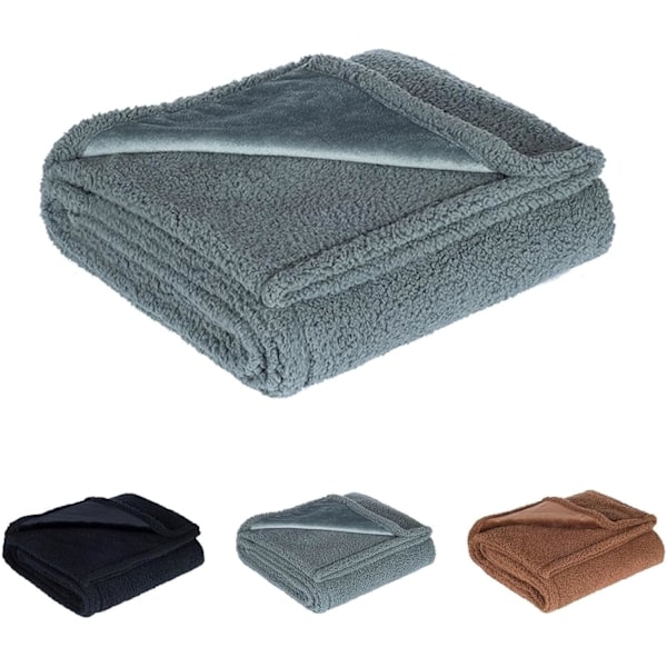 Vandtæt Tæppe, Kærlighedstæppe til Sofa, Seng, Sovesofa, Vandtæt Kæledyrstæppe til Hunde og Katte, 100% Lækagesikkert, Vandtæt, Fuldt Anti-Pink Grå Gray XL:145*216CM