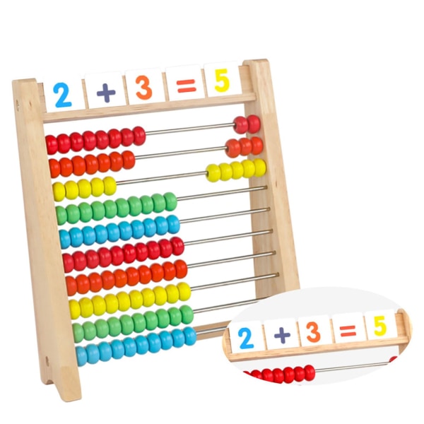 Træ Baby Abacus Stativ Aritmetik Matematik 100 Perler Uddannelsesmæssig Tælle Abacus Legetøj