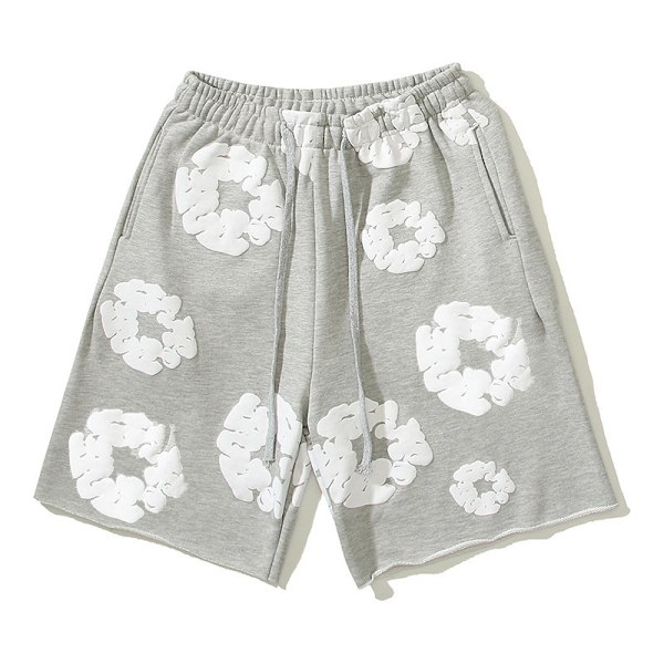 DT Big Talker Kanye -tyyliset kapok-materiaalista valmistetut, kauttaaltaan painetut puff-printti miesten kesäshortsit, rento malli, Fog 4131 w 4131 w XL