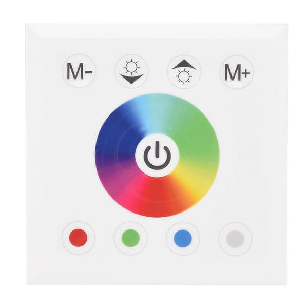 DC12V-24V RGB / RGBW Vægmonteret Touch Panel Controller Glaspanel Lysdæmperkontakt Controller til LECJY White