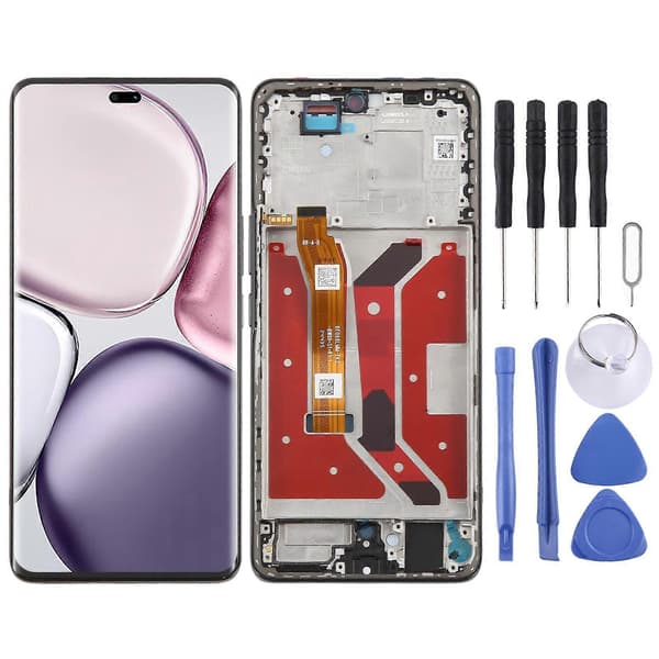 For Honor Magic7 Lite KOMPATIBEL LCD-skjerm Digitizer Fullmontering med ramme Black