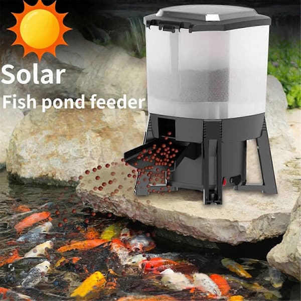 Akvarium og havedam brug solcelledrevet fiskefoderautomat, intelligent fiskefoderautomat og fiskefoderdistributør.CJY As Shown