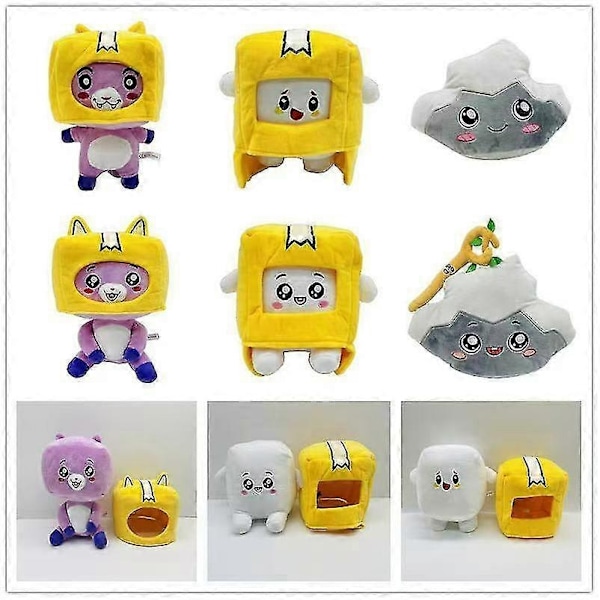Lankybox Boxy + Foxy + Rocky Pehmolelu Pehmeä Täytetty Eläin Lelu Lasten Lelu Nukke Täytetty Eläin Nukke - WELLNGS 1BOXY 20CM