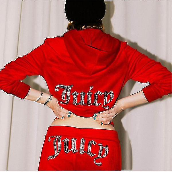 2024 sammet Juicy Couture Couture Set för kvinnor Nyhet XL Ed