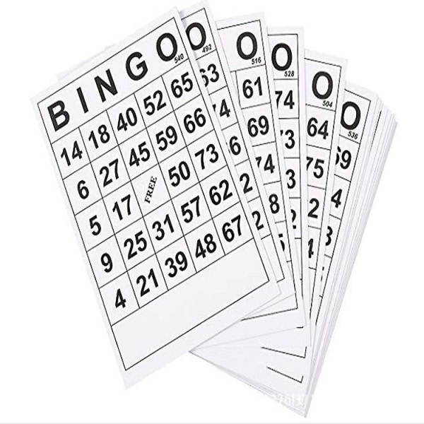 Bingo Game Paper Cards 1 On Single 60 Sheets No Repeat Unique Design