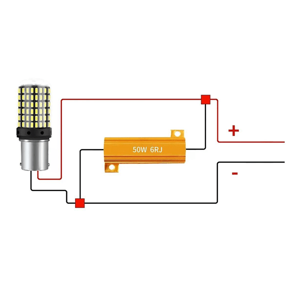 4 stk LED-indikator Ballast Belastningsmodstand Blinkhastighedsrelæ Blinklyspærer 50W 6 Ohm Belastningsmodstand