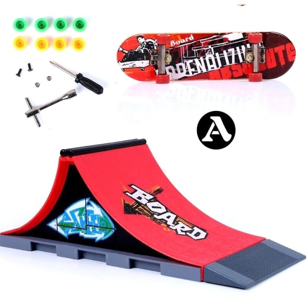 Mini Finger Skating Board Spillested Kombinasjonssett Kids Toy Skatepark Park Ramp A