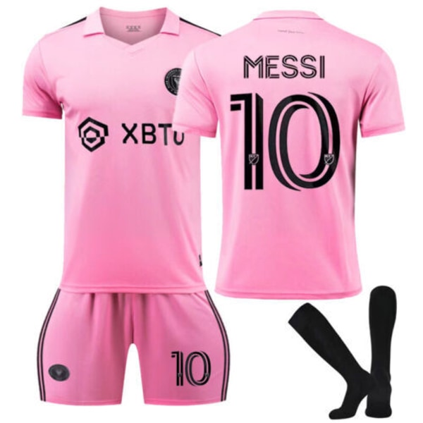 23-24 Barnset Träningsdräkter Kortärmad tröja+shorts+strumpor sportset Inter Miami 23/24 hemmatröja #blank inter miami 23/24 home kit #blank #24 (8-9 years)