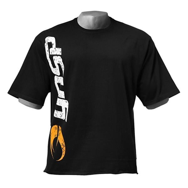 Herre trænings t-shirt, sports T-shirt, rund hals, kortærmet sportstop Sort-B Black-B M