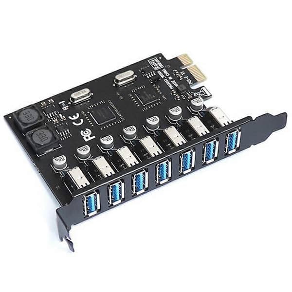 USB 3.0 PCI Express-adapter PCI E til 7 porte USB 3 udvidelsesadapterkort USB3 PCIe PCI-E X1-kontrol As shown