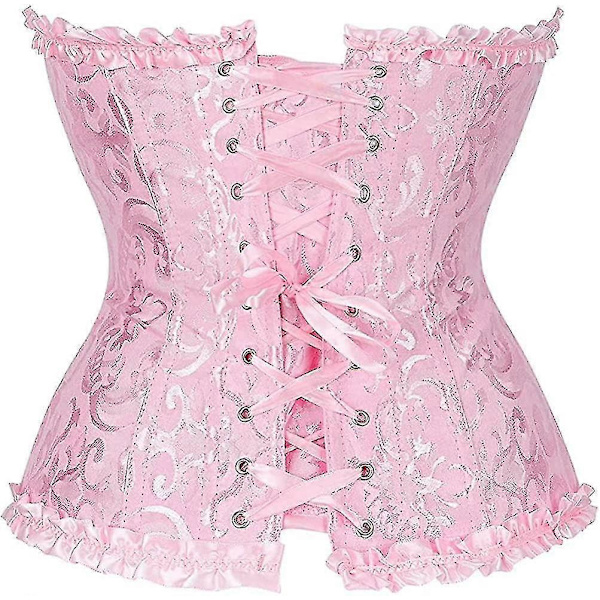 Szivyshi Naisten Yläosa Ylirintainen Sydämen Muotoinen Nauhakiinnitys Muoviset Luut Korsetti Bustier Pink 3*L Plus