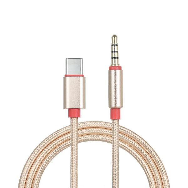 Typ-C hane till 3,5 mm TRRS hane ljudkabel 3,12 fot USB-C till 3,5 mm headset bil/hem stereoadapter