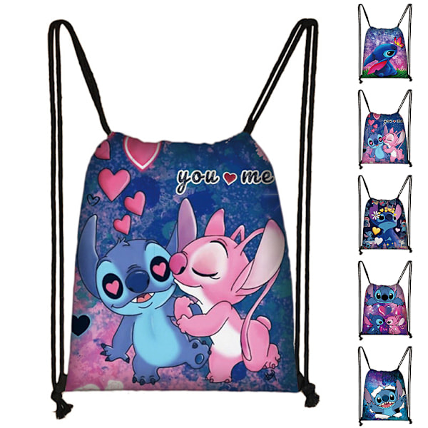 Lilo og Stitch Børne Drenge Piger Skole PE Svømning Sport Rygsæk med Snøre #4 32x38cm #4 32x38cm 32x38cm #4