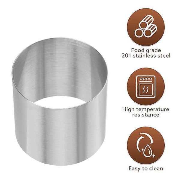 12 st tårtdekorationsset Mousse Ring Mousse Tårtring Rund Tårtring Cupcake Ringar Silver 5X5X5CM