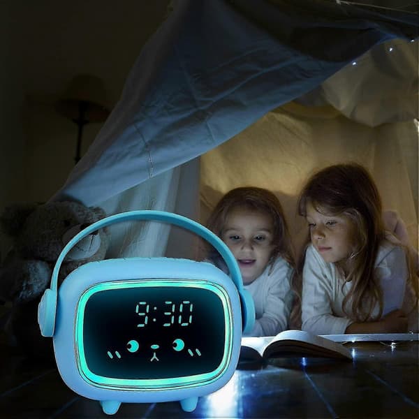 Barnens digitala väckarklocka, söt väckarklocka, justerbar volym, multifunktionell timer, n