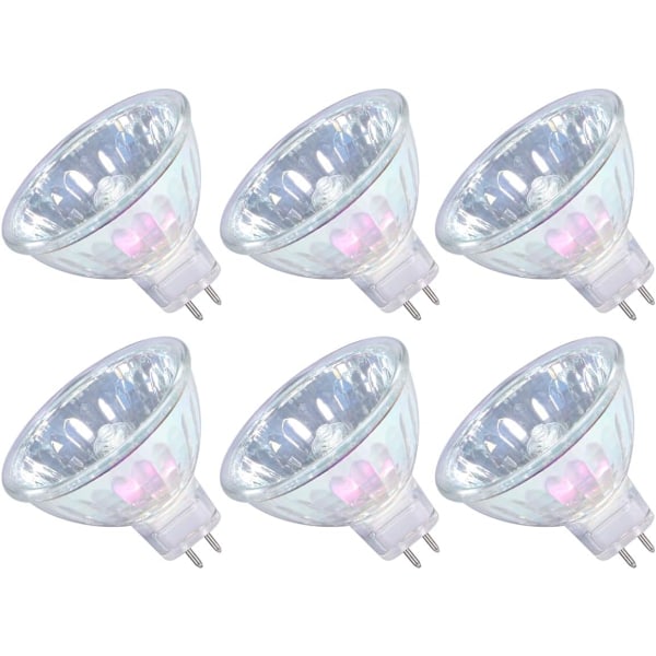 MR16 Halogen Lamps 35W 12V GU5.3 Spotlights for Ceiling Lighting Dimmable, 36° Beam Angle, 3000K Warm White, 2-Pin Base, 6-Pack