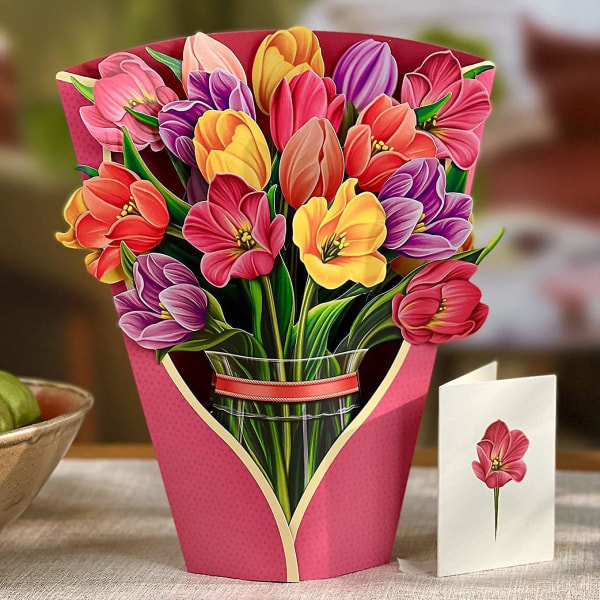 Morsdagsgave Pop Up blomsterbukett gratulasjonskort