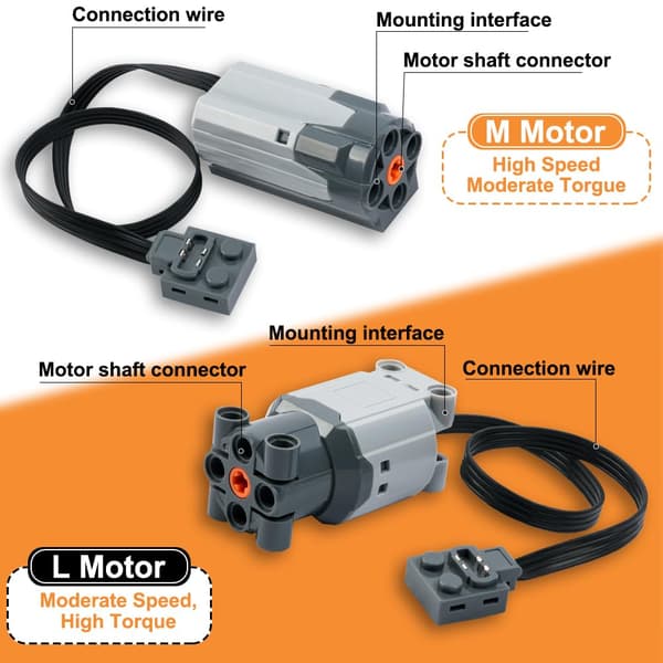 Technic Motor Set, 25 Pieces Power Feature Kit Battery Powered Remote Control Receiver Set, Includes 1L/2M/1 Servo Motors 25 st