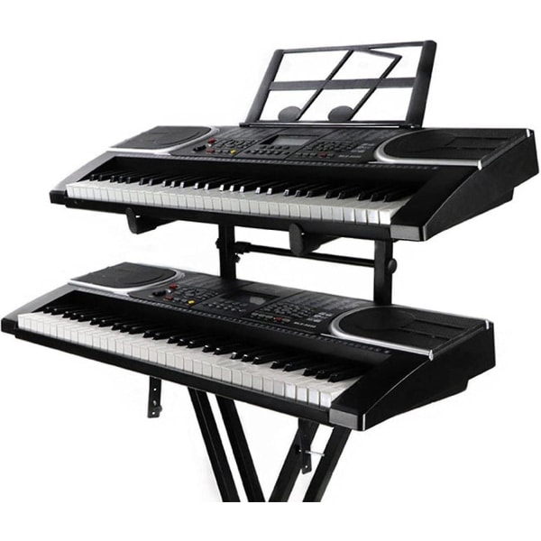 Universal dubbelt tangentbordsställ - Andra våningshållare för elektronisk orgelhållare | Bärbart pianoställ Musikinstrumentställ med justerbar höjd