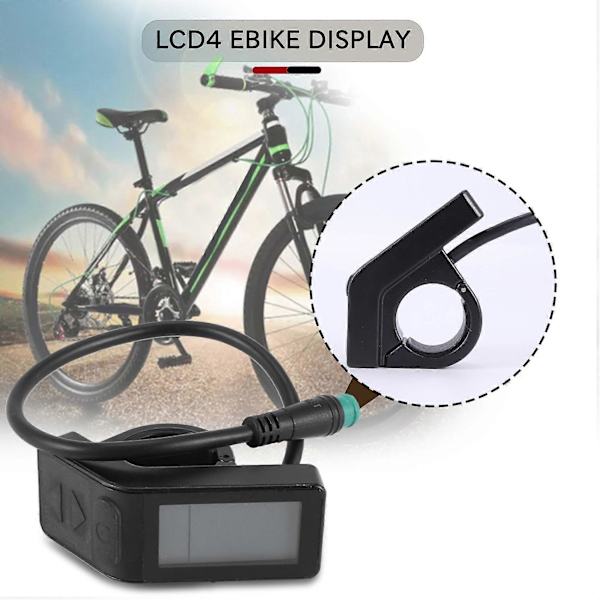 Ebike Display 24V/36V/48V KT LCD4 Mini Display Vandtætte Cykel Controller Kits til KT Controller, CJY black