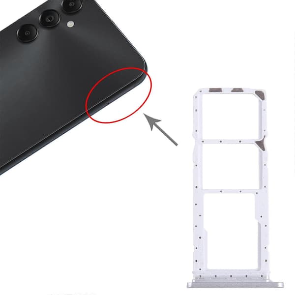 Til Samsung Galaxy A05s SM-A057 KOMPATIBEL SIM + SIM-kortbakke + Micro SD-kortbakke Silver