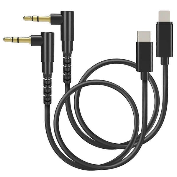 Lydkabel han til han TRS til USB C+TRS til interface Black