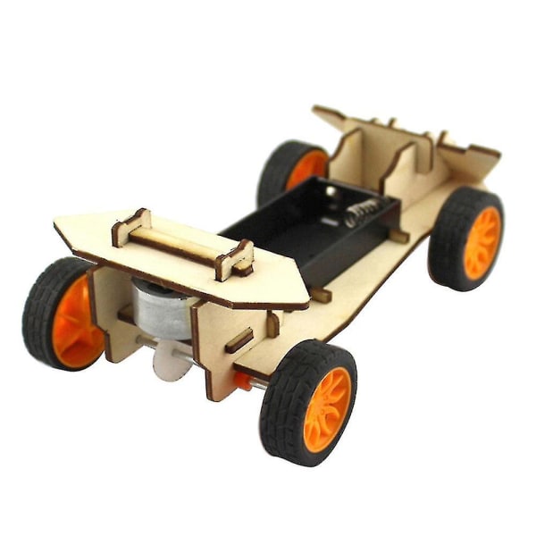 Diy Car Kit Children Educational Gadget Hobby Wooden Toy