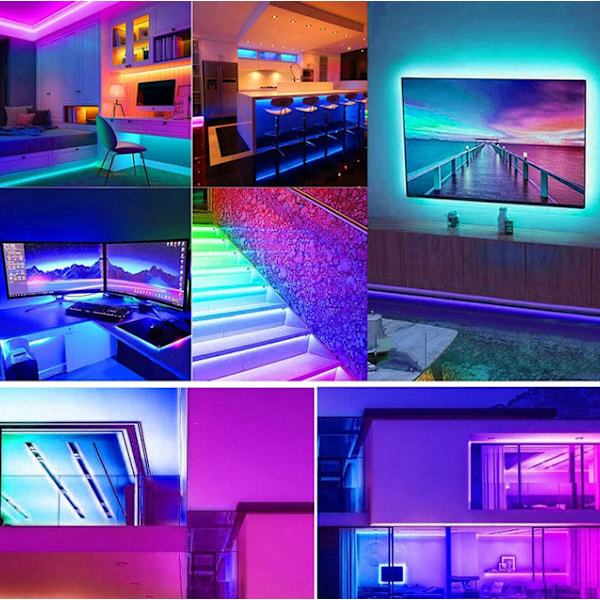 LED TV-valonauha/valorengas/LED-valonauha - RGB monivärinen - 5V pienjännite - itseliimautuva USB - vedenpitävä - musiikilla - kaukosäädin 5M