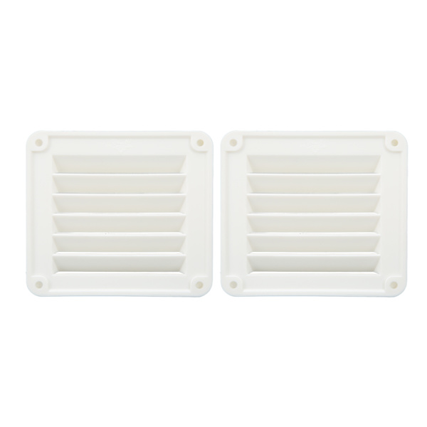 2 Pieces White Rectangular Air Vents Side Outlet Ventilation Opening