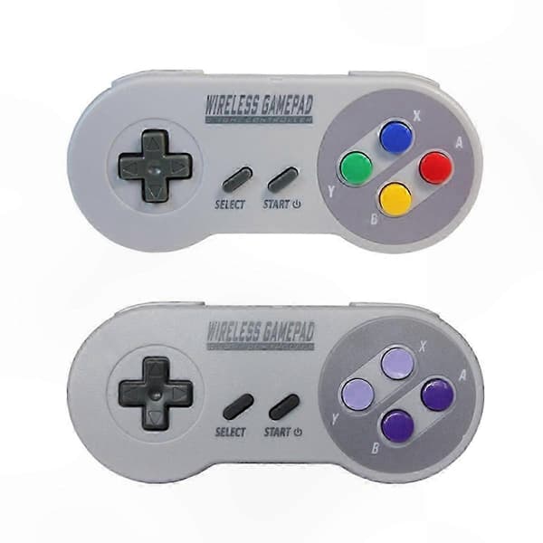 Trådlös 2.4G Spelkontroll med Färgglada Knappar för SNES Mini PC Windows NS Switch Joypad GrayWhite
