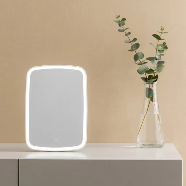Xiaomi Mijia LED Makeup Spejl med Trinvis Kontakstyring Naturligt Bærbart Makeup LED Lys Kollegie Bord Spejl 1200mAh