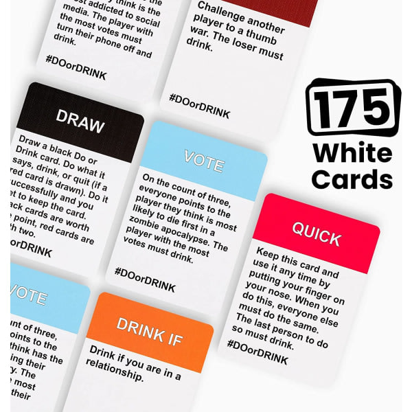 Make or Drink Partyspel för Vuxna - Roliga Vuxna Drickspelet med 350 Kort - 175 Utmaningar för Spelkväll, Tjejkväll