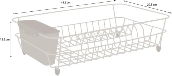 Dish Rack - Rust-proof Drying Rack - Cutlery Basket - Black Plastic Coated Steel
