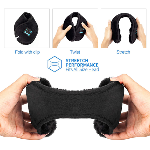 Bluetooth-kuulosuojaimet kuulokkeilla, korvanlämmittimet, lahja miehille naisille lapsille jouluksi, langattomat Bluetooth-musiikkikuulosuojaimet mikrofonilla talveksi