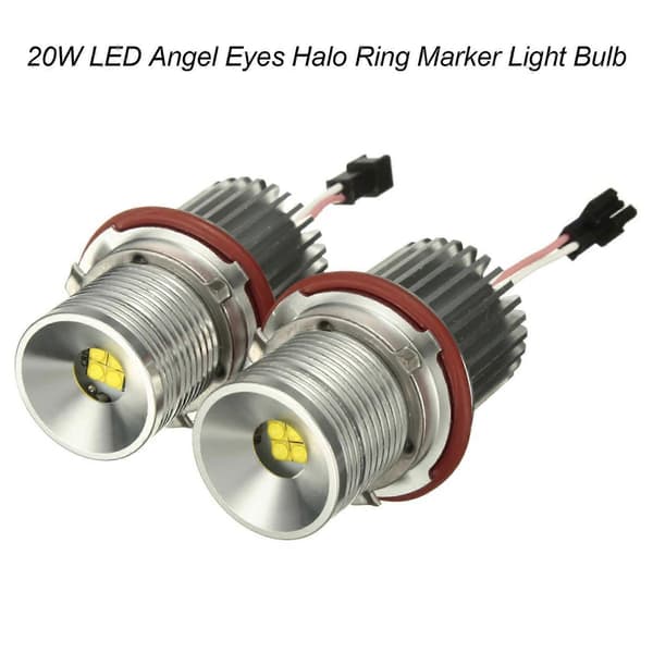 2 stk 20W LED Angel Eyes Halo Ring Marker Lyspære Erstatning for BMW E87 E39 M5 M6 E83 X3 E60 E63 E65 E66 E53 X5