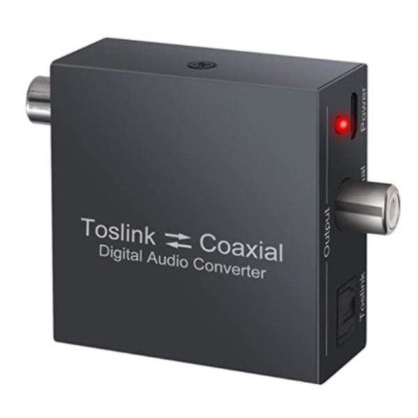 Toveis koaksial omformer, optisk Spdif Toslink til koaksial toslink og koaksial til optisk Spdif Toslink-konverter