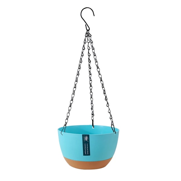 Automatisk Vattenabsorberande Blomkruka, Modern Hängande Korg med Kontrastfärg, Krukor för Trädgård och Inomhusväxter, Balkongfäste blue