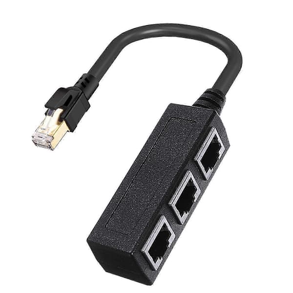 Rj45 Ethernet-stik Splitter 1 til 3 stik Internetkabel 5 6 7 Adapter A