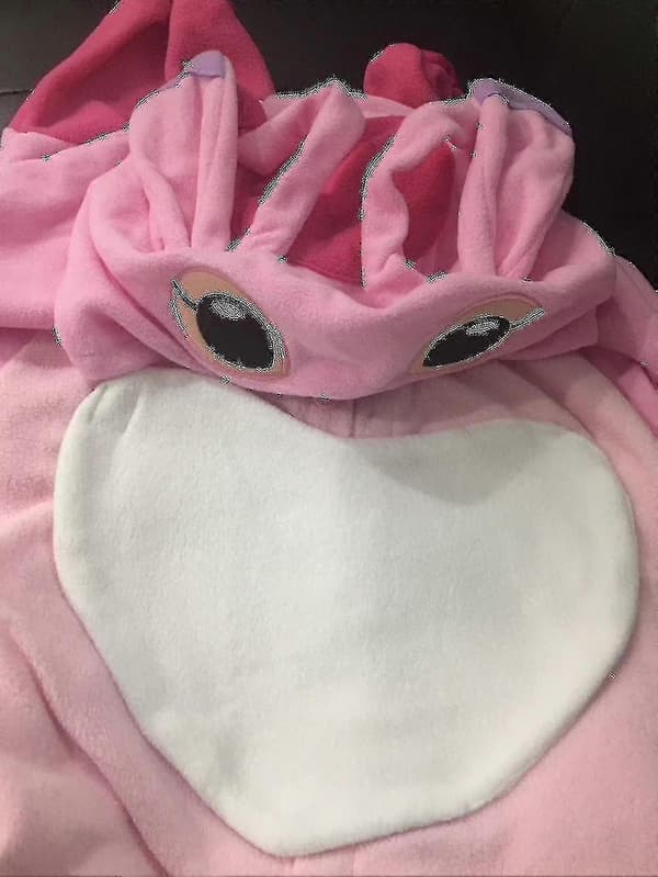 Stitch-pyjama, animoitu sarjakuvapyjama, haalari, vaaleanpunainen Pink S