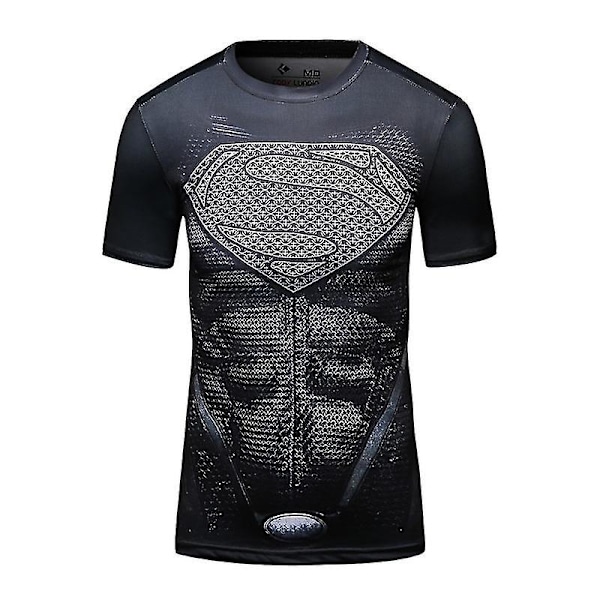 Superhelt Punisher Kort Ermet Sports T-skjorte Trening 3D Kompresjon Hurtig Tørking Trening Menn Løping Trening Fitness Topp Rashguard 9 XL