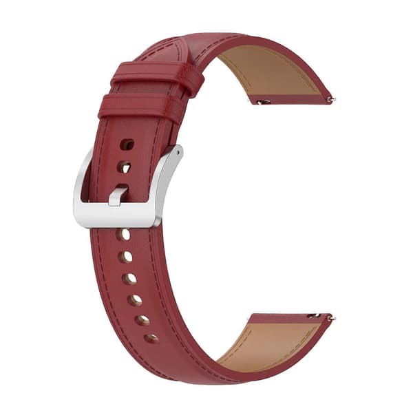 Til Garmin Vivoactive 3 præget læderurrem Red