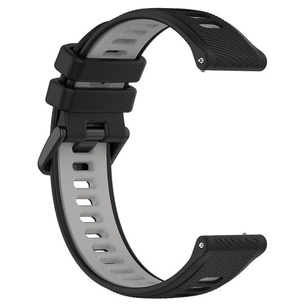 Silicone Urrem til Garmin Forerunner 265S - 18mm Dobbelt Farve Udskiftningsrem Black Grey