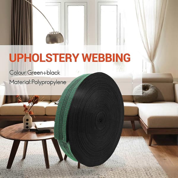 Polstringsbånd til sofamøbler - Elastisk udskiftning af sofamateriale Greenblack