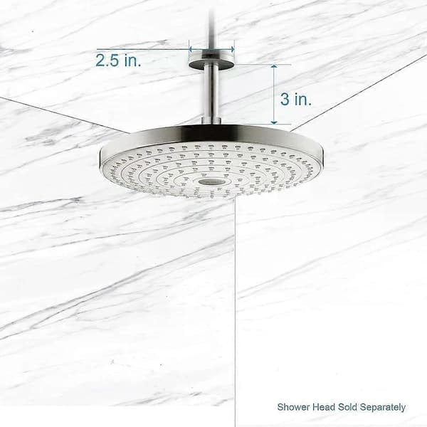 Brusearm med flange, 7,62 cm børstet nikkel loftmonteret erstatning regnbruser