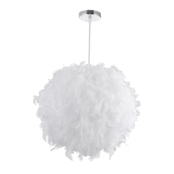 Nyhet Fjær Pendel Taklampe Lysekrone E27 Justerbart Tau 50cm