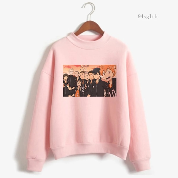 Anime Haikyuu Hoodie Toppar Herr Harajuku Mode Streetwear Kawaii Oya Grafisk Crewneck Pullovers Unisex Sweatshirt Man 11321 11321 XL