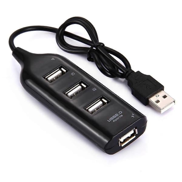 4-portars USB 2.0 HUB, kabellängd: 30 cm Black