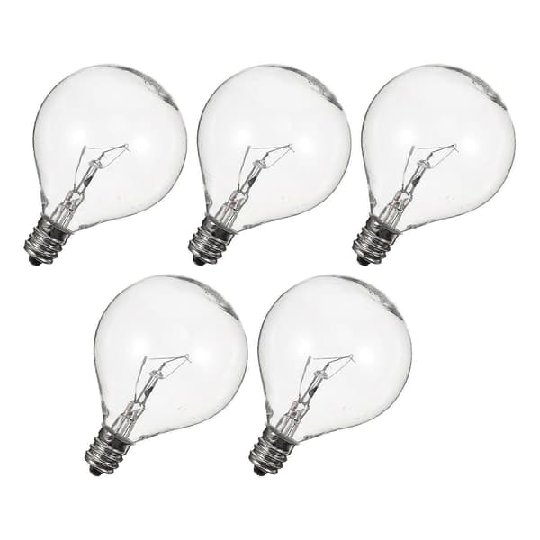 5 STK E12 Duftvoks Diffuserlampe 25W Dimbar Globus Klar Lyspære transparent color 7.00X5.00X5.00CM