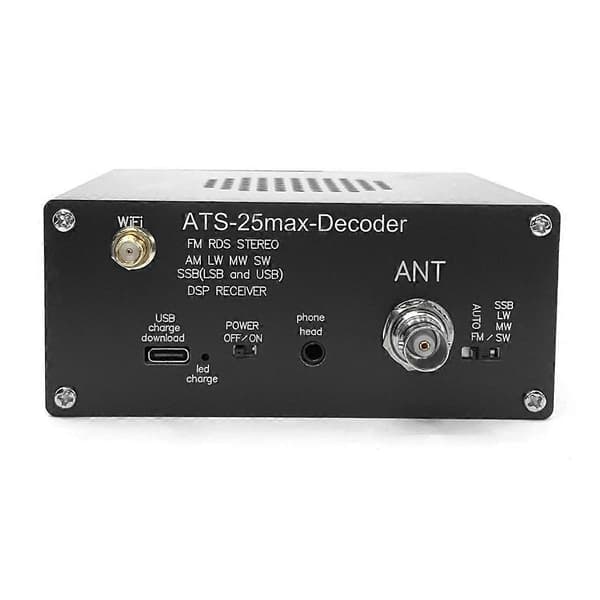 4.17 Air ATS25 Max Dekoder Fullbåndsradiomottaker FM RDS AM LW MW SW SSB DSP-mottaker Støtter 2.4 Black