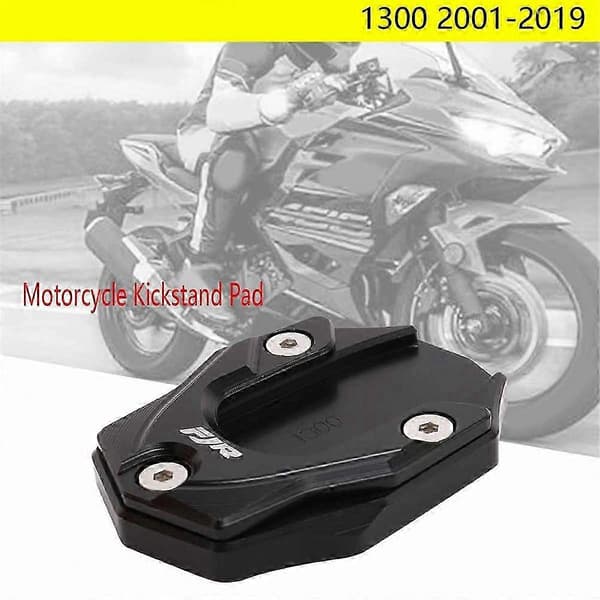 Sort sidestøtteforlængerplade til motorcykelstøtteben 2001-2019 FJR1300 modeller